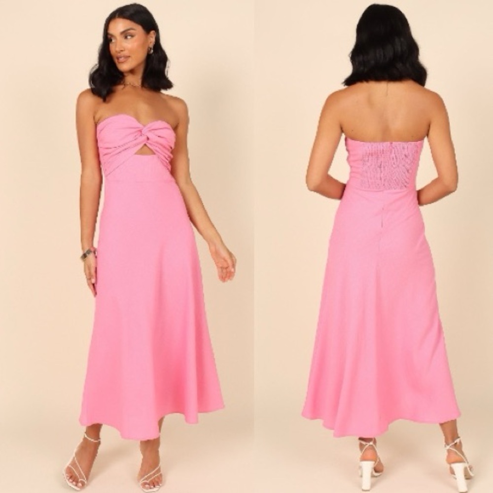 Petal & Pup Hot Pink Strapless Twist Front Maxi